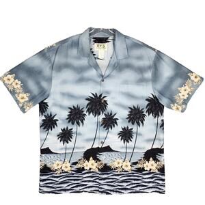 Ky's Hawaiian Men's Camp Shirt Short Sleeve Button Up Tropical XL Made in Hawaii